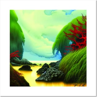 Green Jungle In The Sea Posters and Art